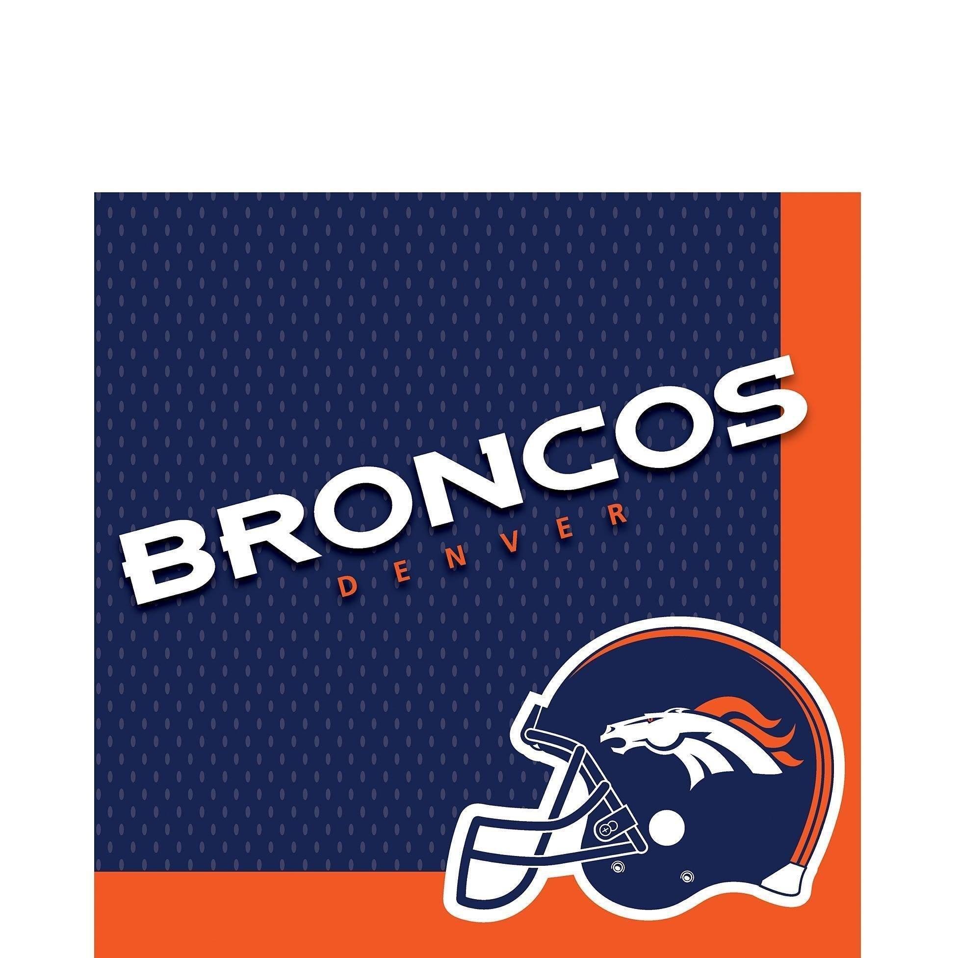 Denver Broncos Party Supplies Pack for 18 Guests - Kit Includes Plates, Napkins, Table Cover, Cups, Cutlery, Serving Bowl, Banner Decoration & Centerpiece